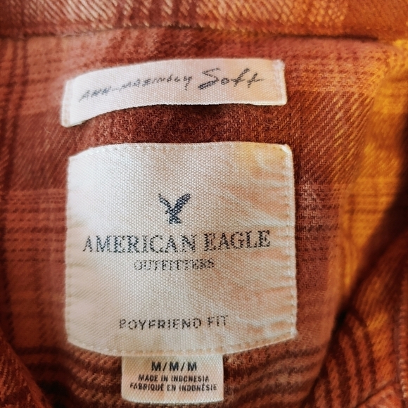American Eagle Soft Plaid Button Shirt M - Picture 6 of 6